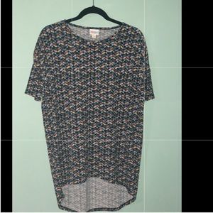 NWT LulaRoe Irma XXS Short Sleeve brick pattern